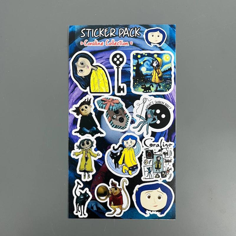   پک استیکر کورالین ،استیکر پکی انیمیشن کورالین  ضد آب و ضد خش (Coraline Collection)