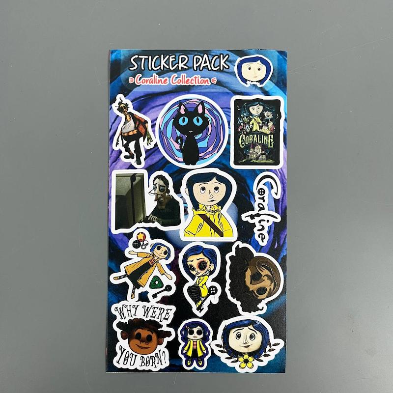   پک استیکر کورالین ،استیکر پکی انیمیشن کورالین  ضد آب و ضد خش (Coraline Collection)