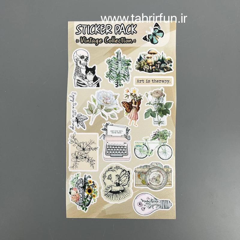  پک استیکر وینتیج ، استیکر پکی وینتیج لپ تاپ و موبایل و ماشین ضد آب و ضد خش Vintage collection