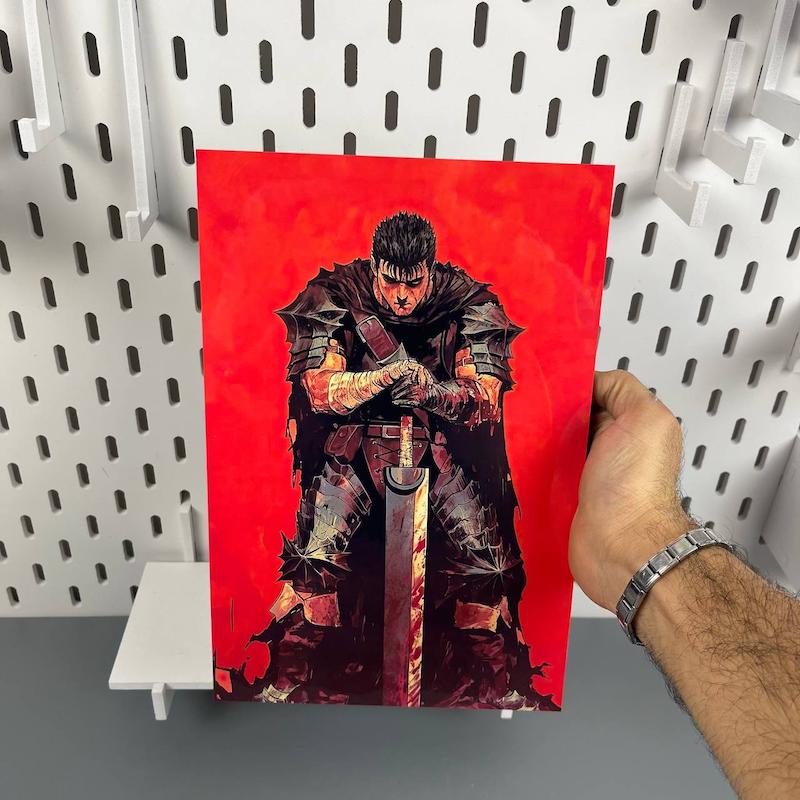 تابلو انیمه برزرک سایزA4 طرح گاتس 3 (Berserk)  ( اندازه  20 در 30 سایز A4)
