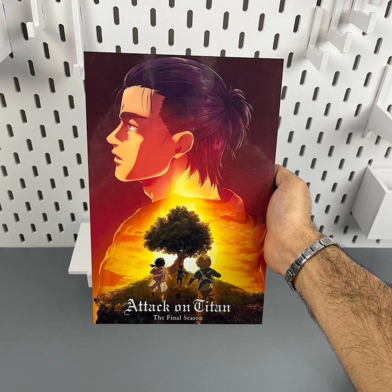 تابلو ارن و درخت جاویدان انیمه اتک آن تایتان (Eren Yeager)،(Attack on Titan)  ( اندازه  20 در 30 سایز A4)