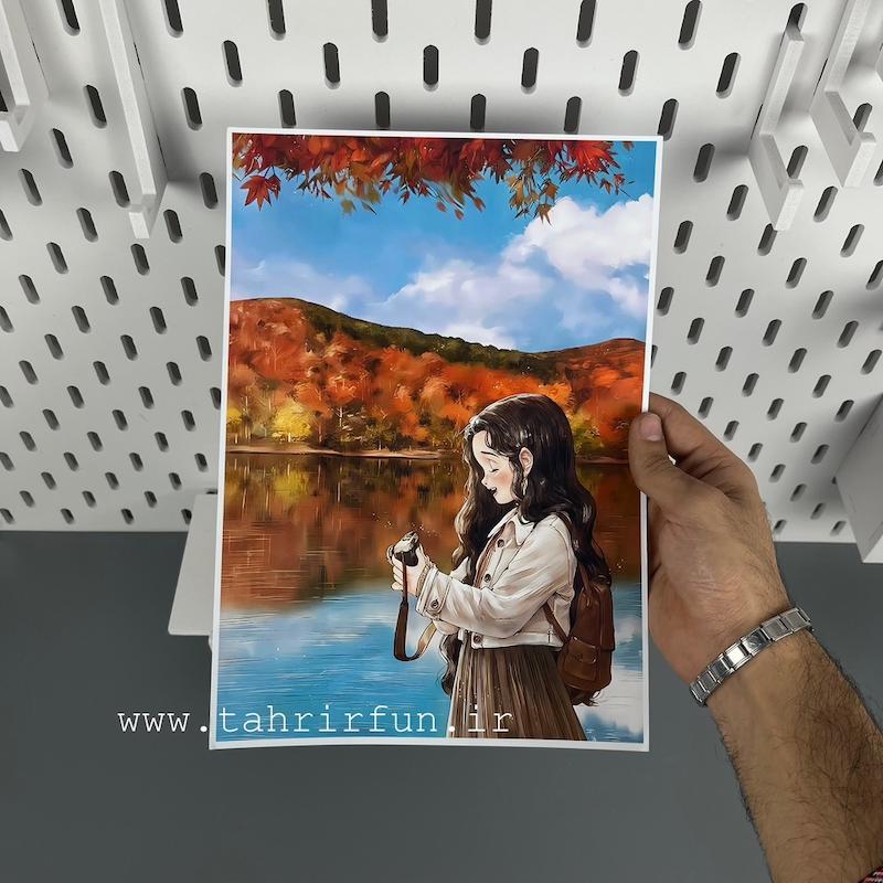 پوستر  دختر عکاس یا دختر طبیعت  ، پوستر دختر عکاس یا دختر طبیعت  aepool دیواری ( ابعاد 21 در 30 سایزA4) ، پوستر گلاسه