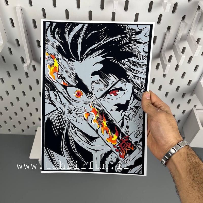 پوستر انیمه شیطان کش سایز A4 طرح تانجیرو (Tanjiro)-(demon-slayer) ، پوستر گلاسه