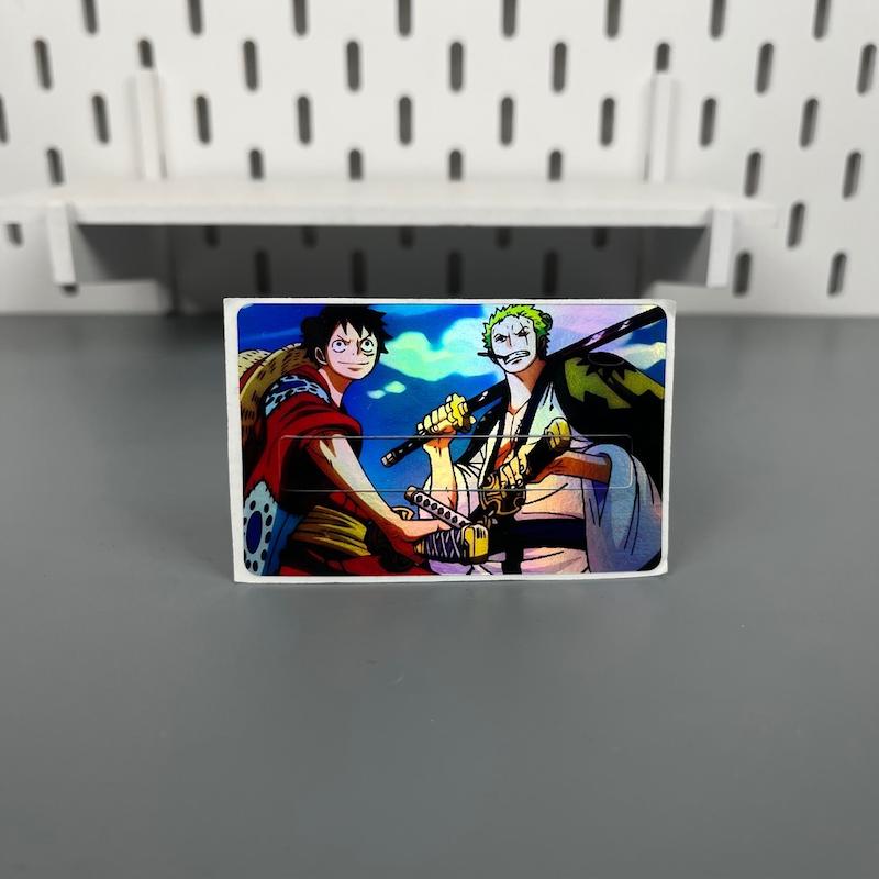 برچسب عابر بانک هولوگرامی انیمه ای وان پیس طرح مانکی دی لوفی و رورونوا زورو‌(Luffy)(zoro)(One piece)
