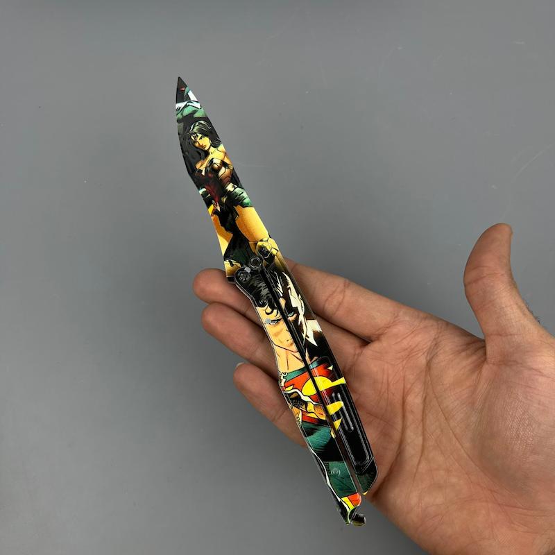چاقو پروانه ای سوپرمن فلزی دکوری
