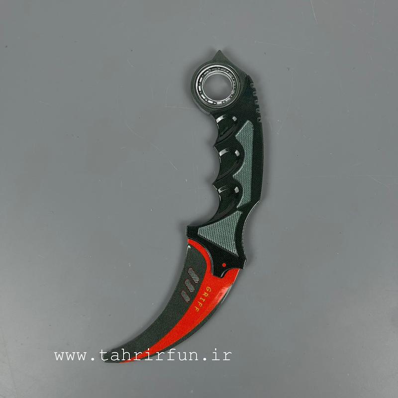 چاقو کارامبیت تیغه نارنجی مشکی باکیفیت و فلزی دکوری