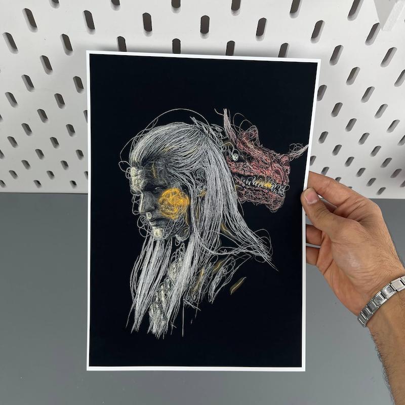 پوستر گرولت سریال ویچر  مقوا ضخیم سایز A4(براق)( ابعاد 21 در 30 سایزA4)