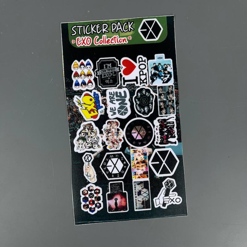 پک استیکر Exo collection ، استیکر  Exo collection لپ تاپ و موبایل و ماشین ضد آب و ضد خش  Exo collection
