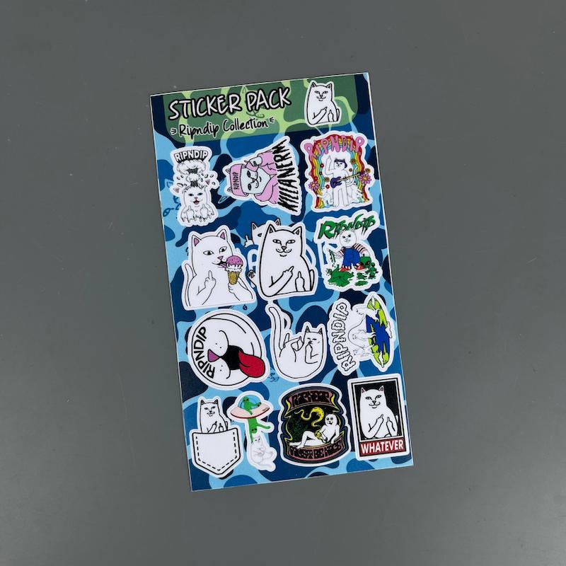 پک استیکر گربه سفید , استیکر گربه سفید  لپ تاپ و موبایل و ماشین ضد آب و ضد خش ( Ripndip collection)-