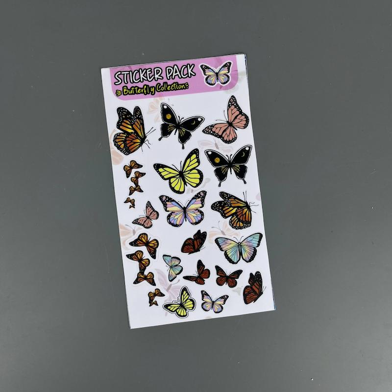 پک استیکر پروانه  , استیکر پروانه لپ تاپ و موبایل و ماشین ضد آب و ضد خش ( Butterfly collection)