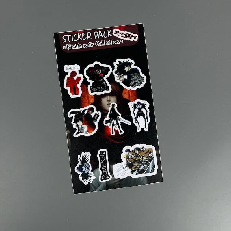 پک استیکر دفترچه مرگ ،استیکر دفترچه مرگ  لپ تاپ و موبایل و ماشین ضد آب و ضد خش Death note collection