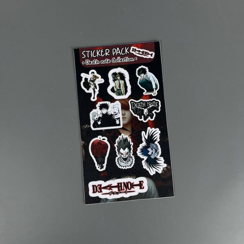 پک استیکر دفترچه مرگ ،استیکر دفترچه مرگ  لپ تاپ و موبایل و ماشین ضد آب و ضد خش Death note collection