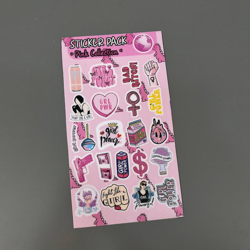 پک استیکر پینک , استیکر پینک لپ تاپ و موبایل و ماشین ضد آب و ضد خش ( pink collection)