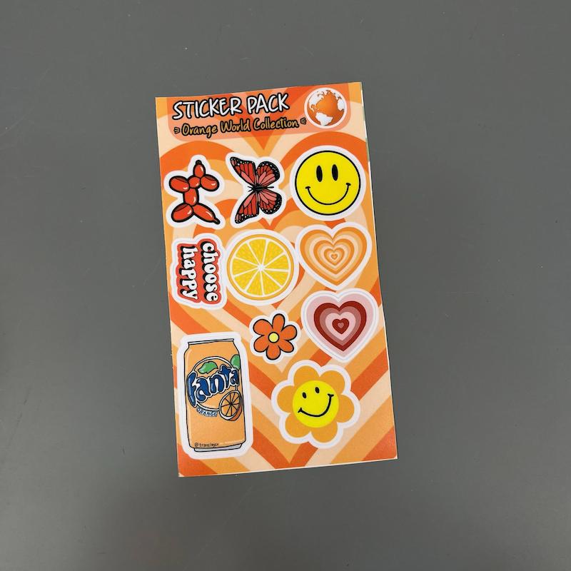 پک استیکر پرتقال , استیکرپکی  پرتقال ضد آب و ضد خش (Orange collection )