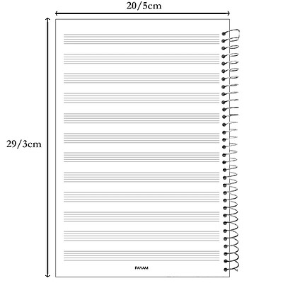 دفتر نت موسیقی روزبه 5 خط . 12 برگ