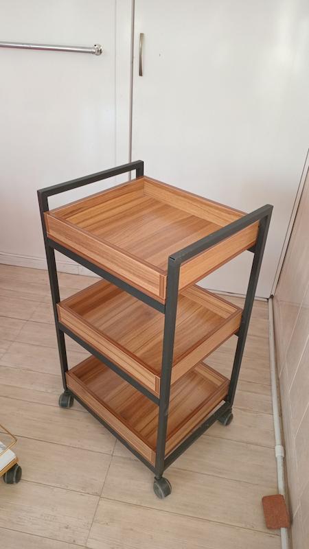 ترولی چوب و فلز ۳طبقه