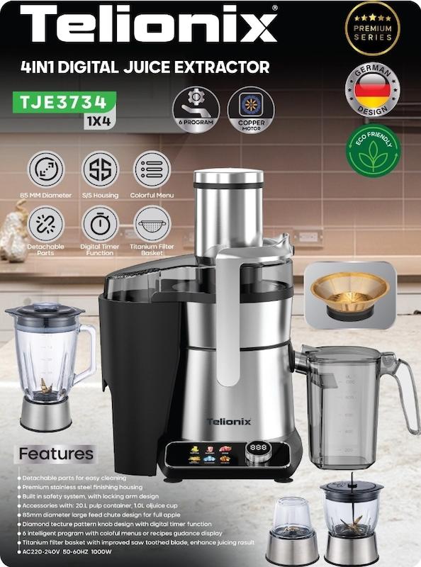 آبمیوه گیر 4 کاره تلیونیکس 3734