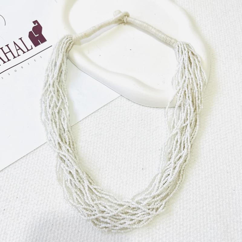 گردنبند مرواریدی سفید چندرج