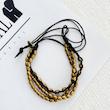 دستبند گره ای برنجی ترکیب با چرم 