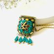 گردنی سنگ کوب مدل صندوقچه خاطرات رنگ فیروزه ای