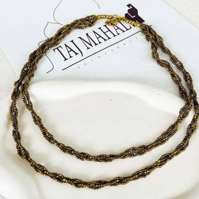 گردنبند دولاین برنجی رنگ ثابت