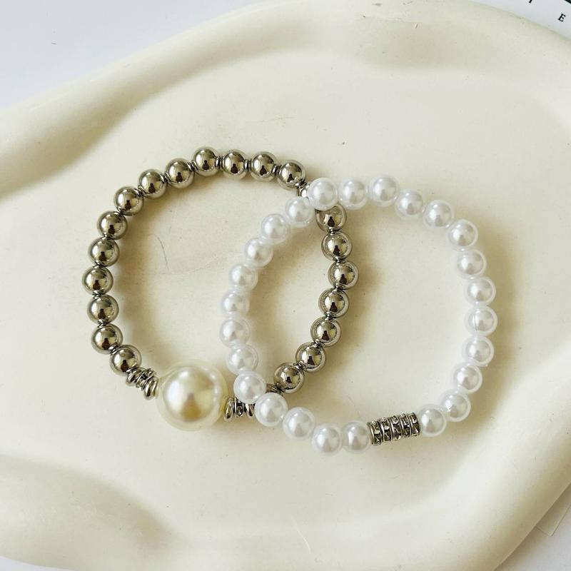 ست دوتایی دستبند مرواریدی