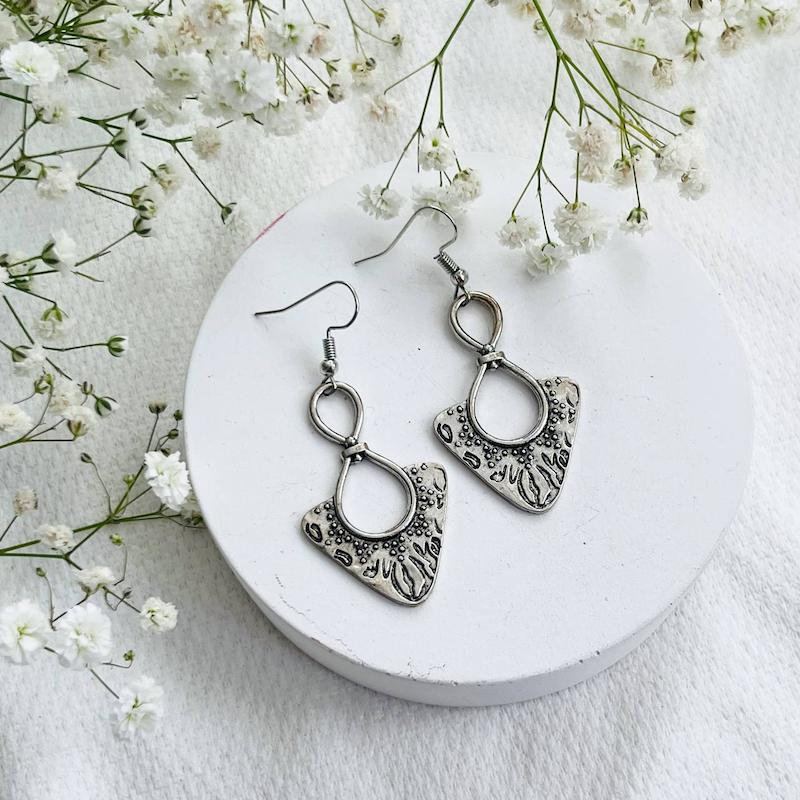 گوشواره  راز صحرا ورشو با روکش نقره ضدحساسیت