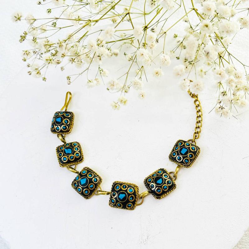 دستبند نپالی زنانه،دستبند برنجی نپالی