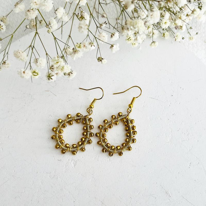 گوشواره برنجی مدل دایموند