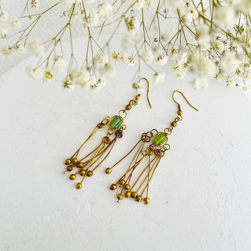 گوشواره ی برنجی خیال سبز