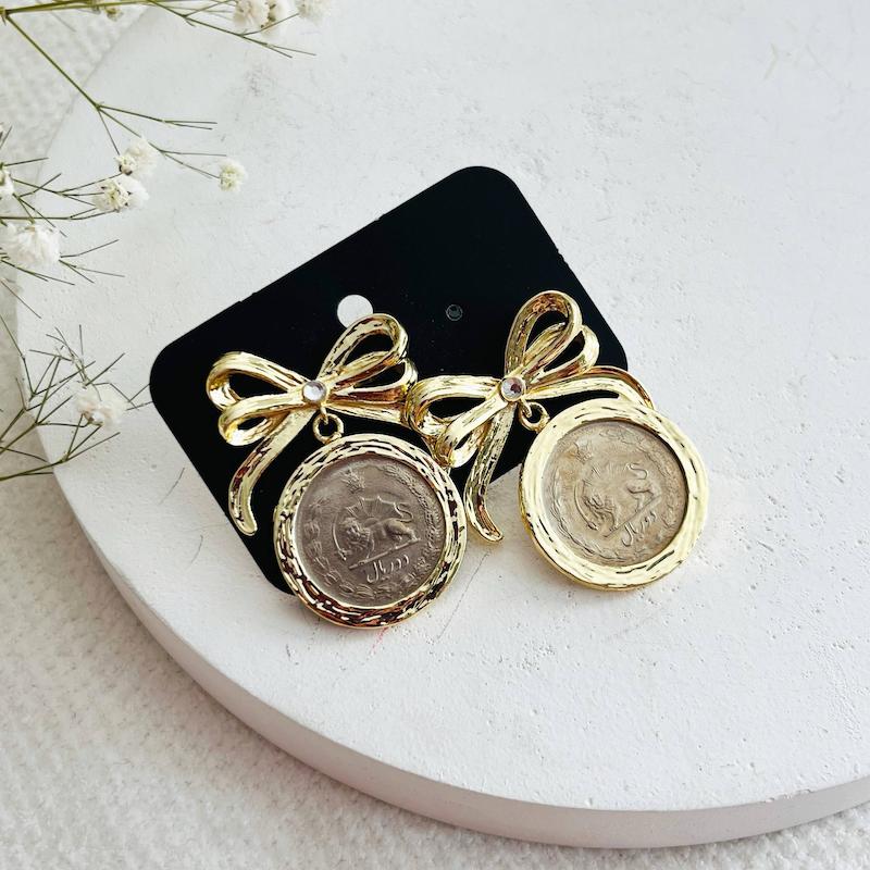 کوشواره سکه طرح پاپیون