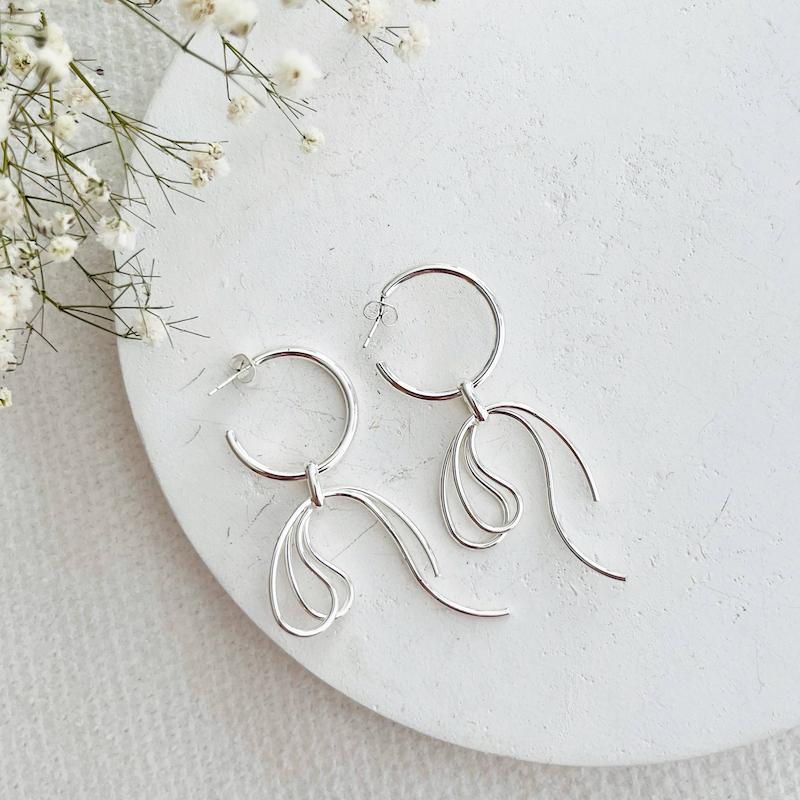 گوشواره پاپیون نقره ای