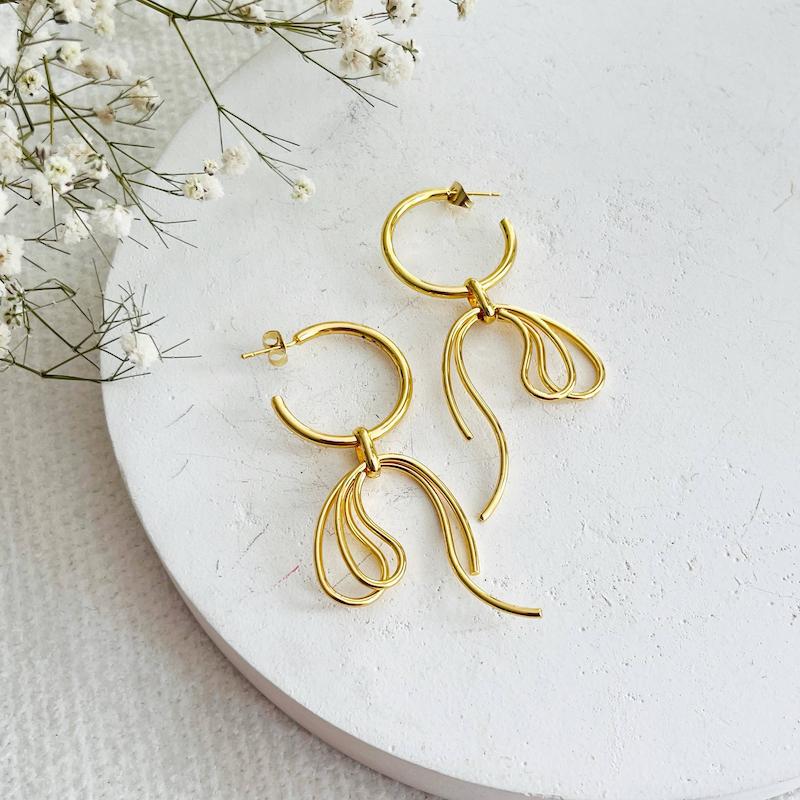 گوشواره پاپیون طلایی