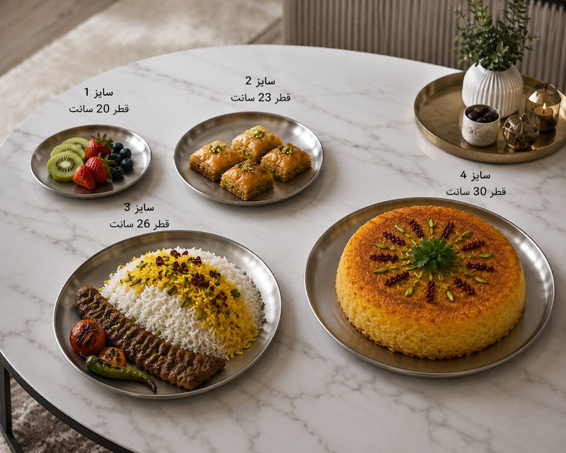 بشقاب استیل نقره ای 