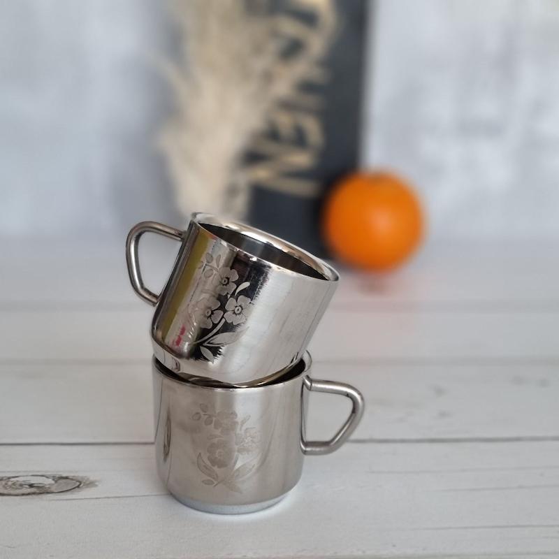 فنجان دوجداره هندی گلدار 