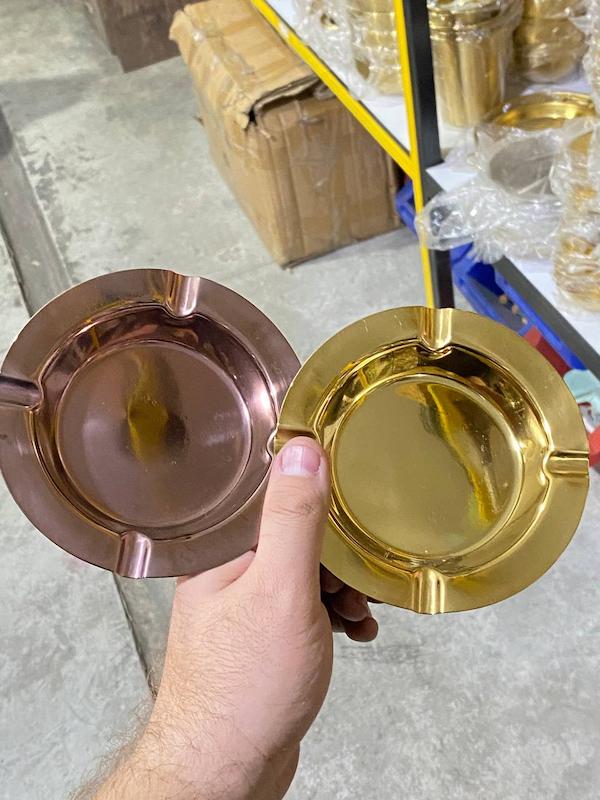 زیر سیگاری گرد لبه دار استیل رنگی وینود