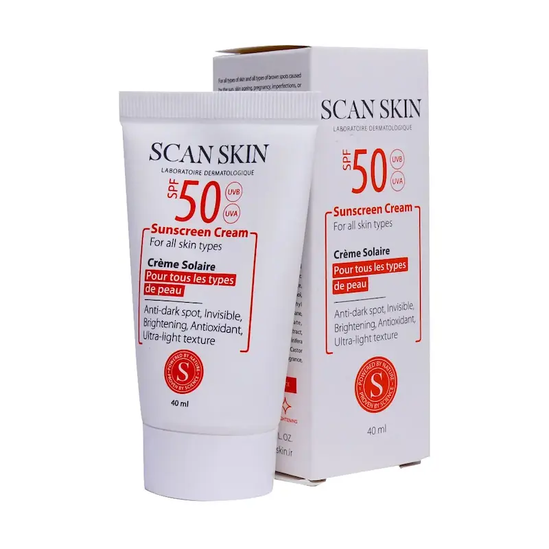 (اسکن اسکین) کرم ضد آفتاب ضد لک SPF50 اسکن اسکین 40 میلی لیتر