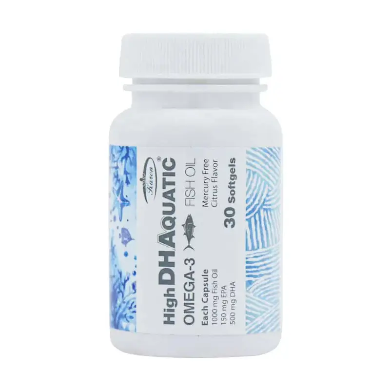 کپسول روغن ماهی حاوی DHA بالا آکواتیک کارن 30 عدد