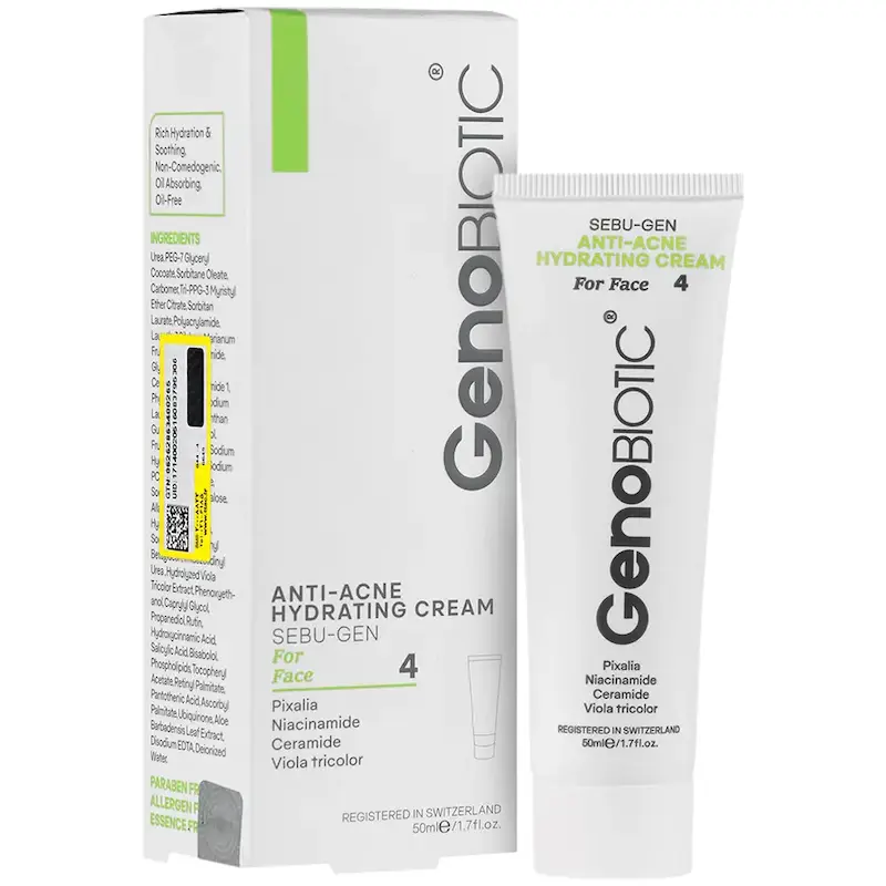 کرم آبرسان ژنوبایوتیک مدل ضد آکنه حجم 50 میلی لیتر شماره ۴