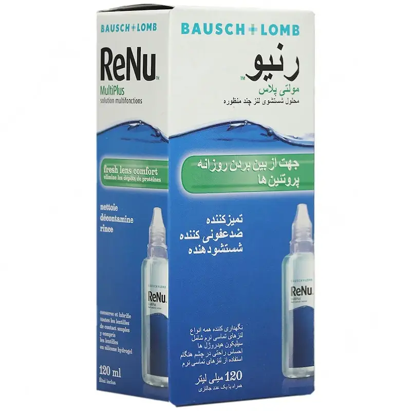 محلول شستشوی لنز رنیو بوش اند لومب مناسب لنزهای طبی و رنگی