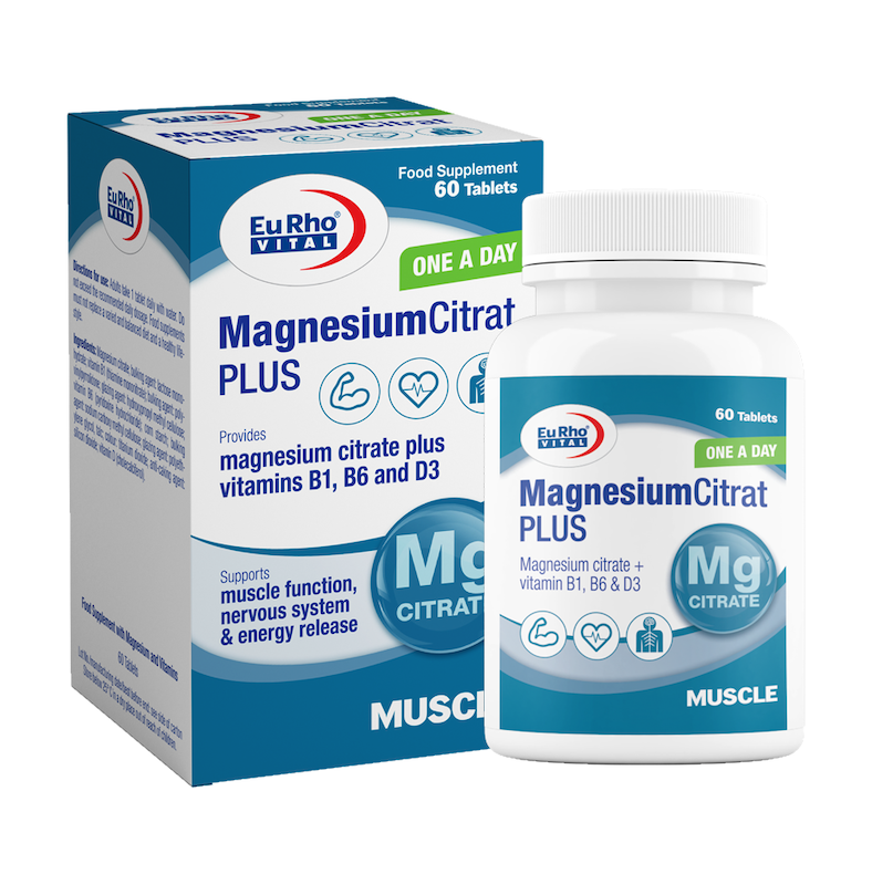 قرص منیزیم سیترات پلاس یوروویتال 60 عددی