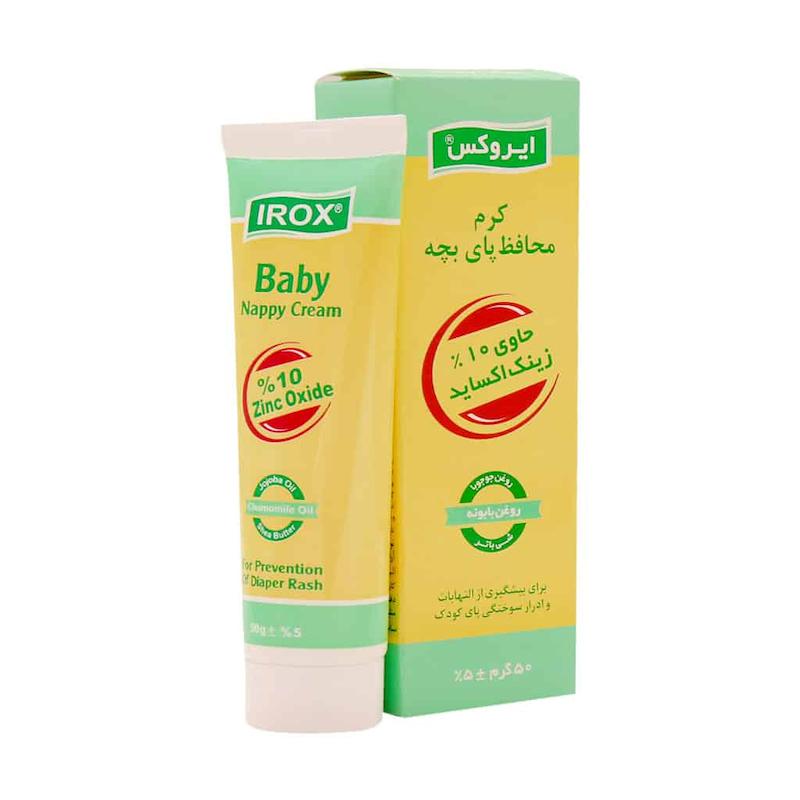 کرم محافظ پای بچه ایروکس حاوی 10 درصد زینک اکساید ۵۰ گرم
