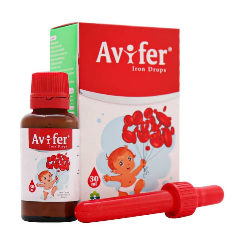 قطره آهن آویفر آویوال 30 میلی لیتر با طعم کرم بیسکوئیت
