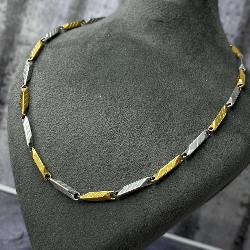 گردنبند کبریتی خاص دو رنگ مدل گندمی