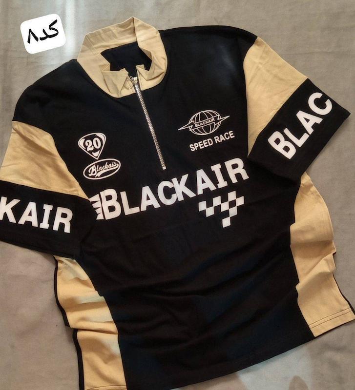 تیشرت نیم زیپ طرح BLACKAIR با رنگبندی 