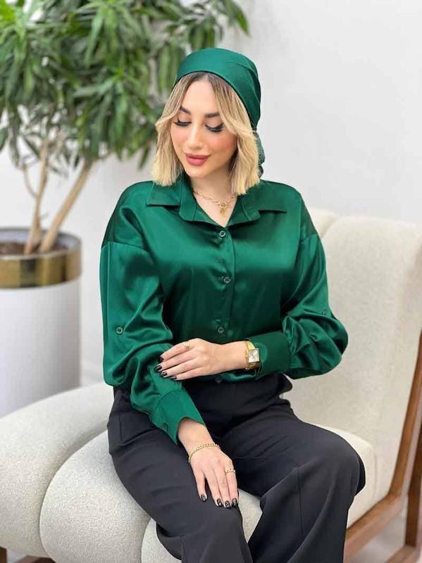 شومیز ساتن مات