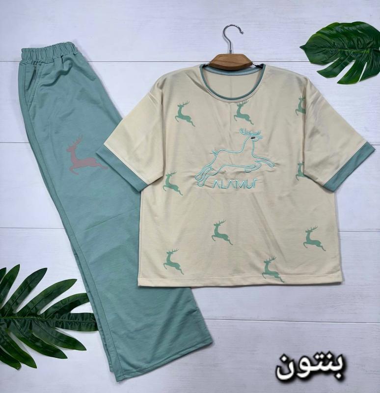 ست تیشرت و شلوار گوزن کیفیت بالا 