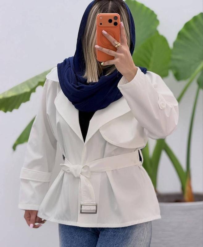 مانتو بارونی کمربنددار 🧿