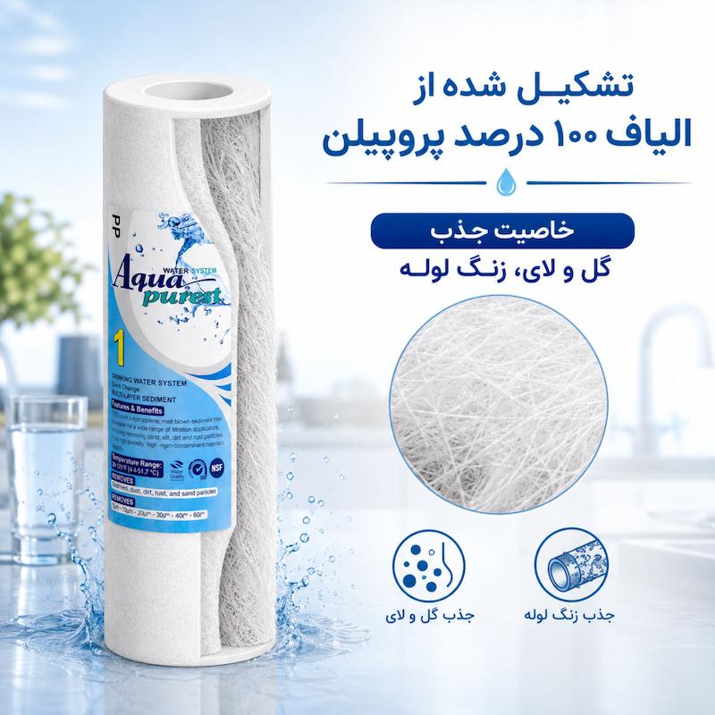 فیلتر دستگاه تصفیه کننده آب آکواپیورست مدل RO-03 بسته 3 عددی