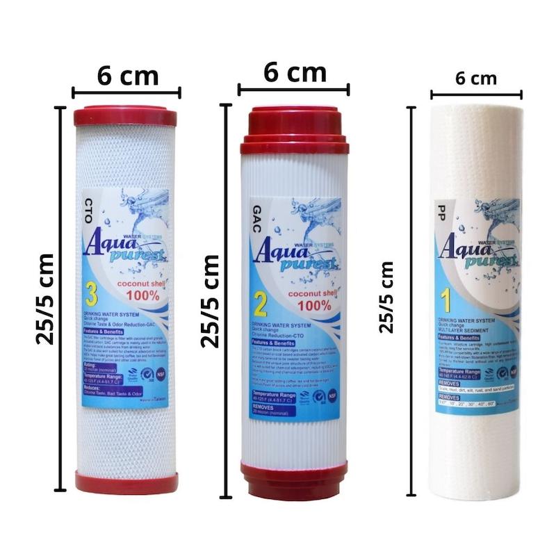 فیلتر دستگاه تصفیه آب آکوا پیورست مدل RO-RED NEW 03 مجموعه 3 عددی